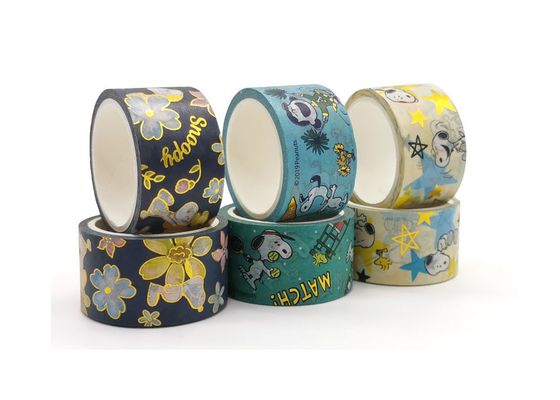 Multi - Color Home Decoration 145um Drukowana taśma papierowa Washi w złotej folii